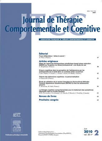 JOURNAL DE THERAPIE COMPORTEMENTALE ET COGNITIVE